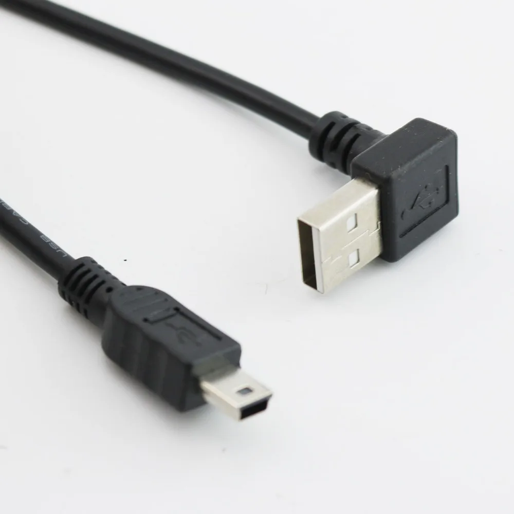 10 шт. 25 см USB 2 0 A папа под углом до мини 5 Pin Кабель адаптер для зарядного
