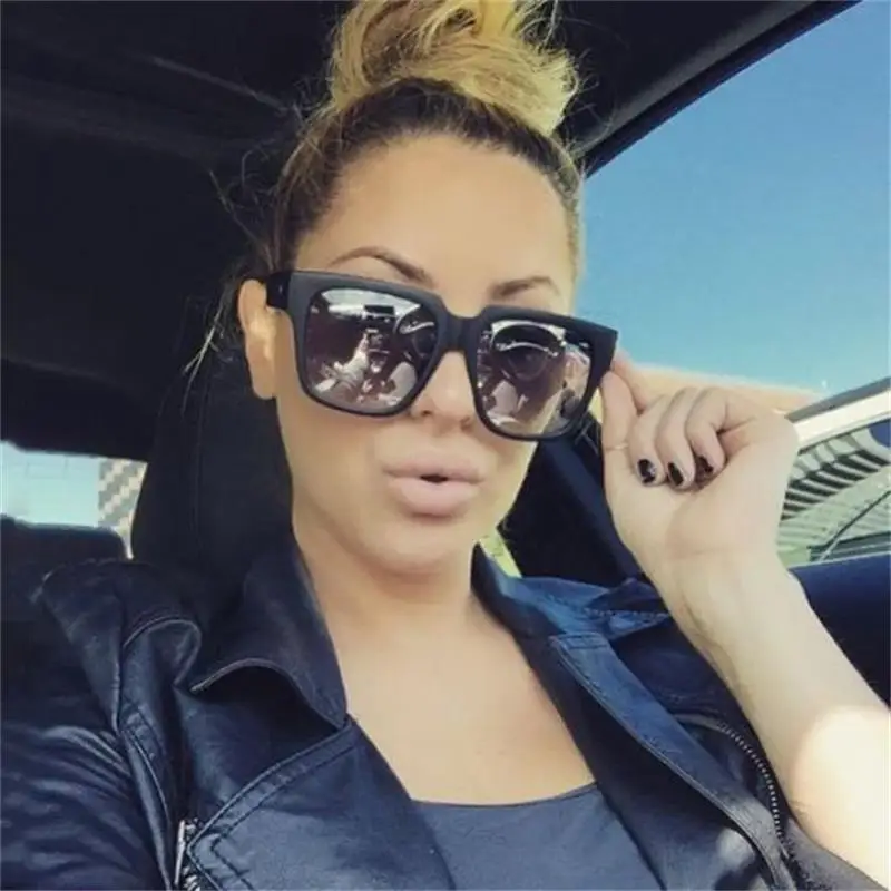 Oversized Bright Black Square Sunglasses Designer Brand Luxury Women Italy Vintage Retro Big Frame Plastic Men UV400 | Аксессуары для