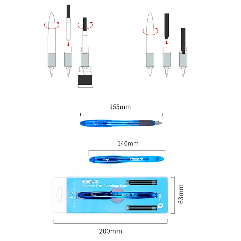 Ручка перьевая с 2 чернилами современная школьная зажимом школьные