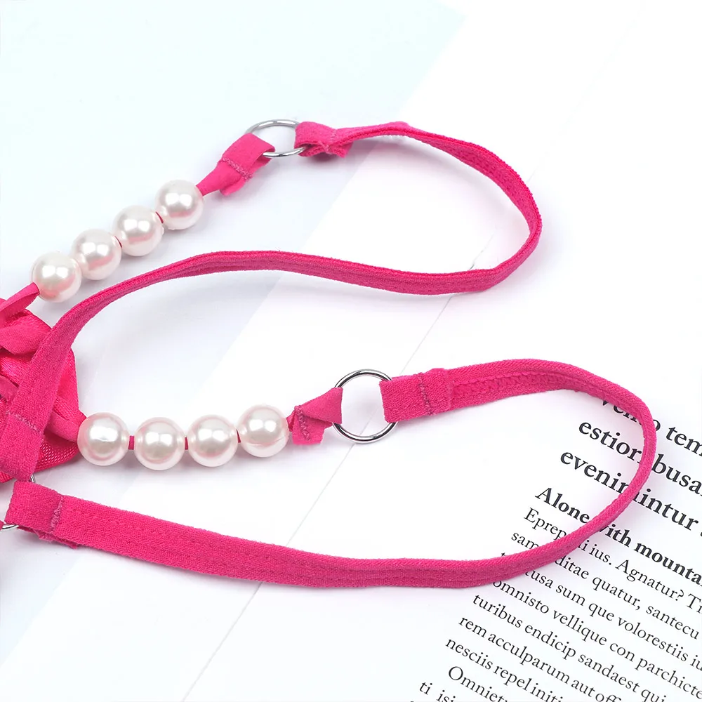 New Ultra-thin Lady Sexy Open Hollow Panties Underwear Pearls Thong Sexy costume G String Panties