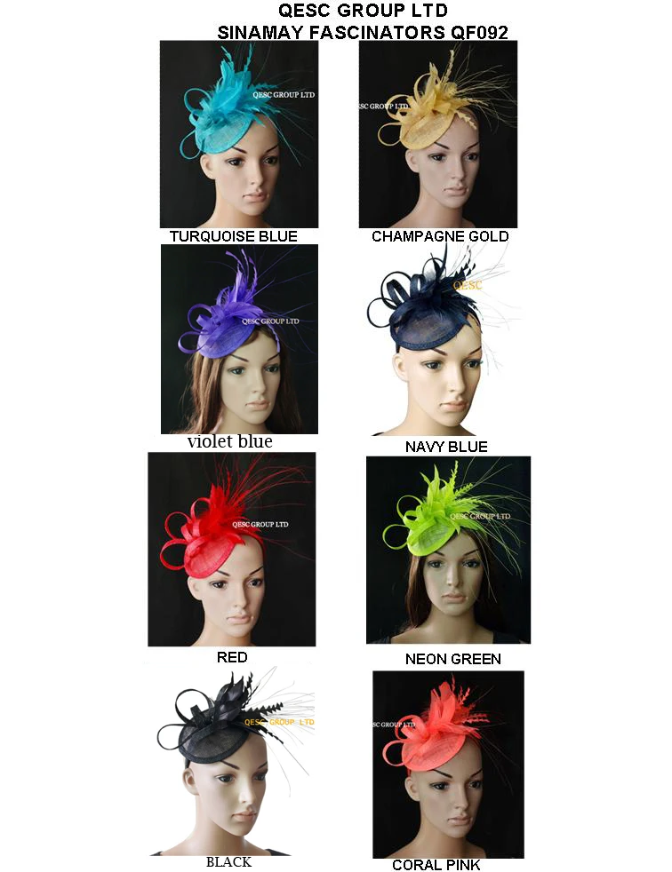 Новая шляпа sinamay с перьями Вуалетка для дерби Кентукки свадебная искусственная