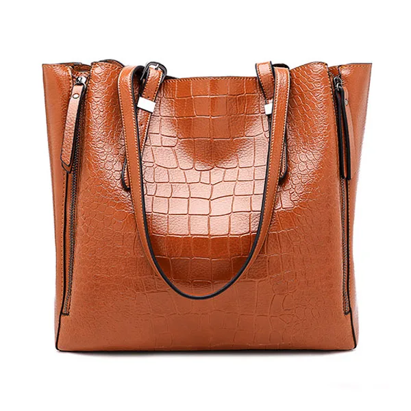 Brown Large Bag Большая вместительная кожаная сумка через плечо для женщин большая Повседневная брендовая дизайнерская женская сумка дамская ручная сумка bolsa feminina - Цвет: Brown Large Bag