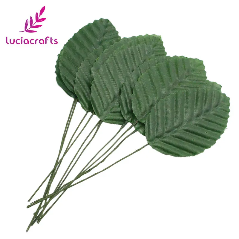 dark green Lucia crafts, приблизительно 4,8*3 см, искусственные листья, высокая имитация, нейлон, цветок, лист, сделай сам, свадебное украшение, 100 шт./лот, A0817 - Цвет: dark green