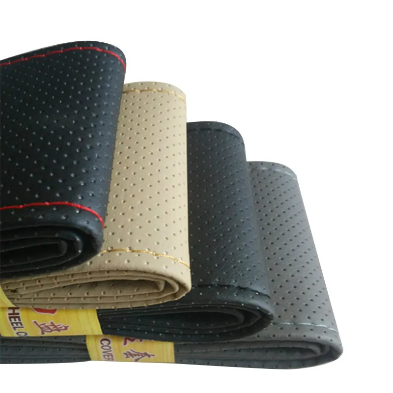 DIY чехлы на руль/чрезвычайно мягкая кожаная оплетка руль автомобиля с иглой и