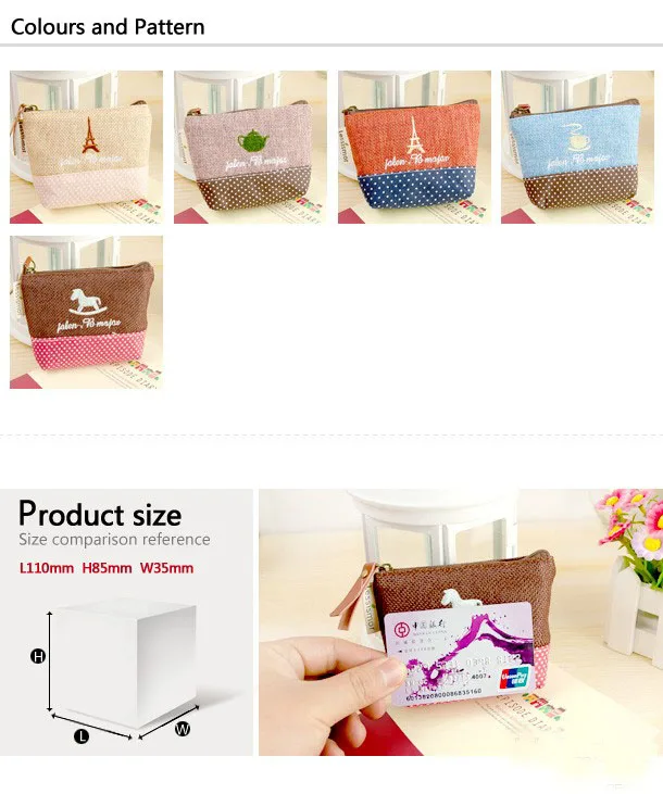 Бесплатная доставка! 1 партия = 20 шт.! Маленький хлопковый Кошелек для монет fresh