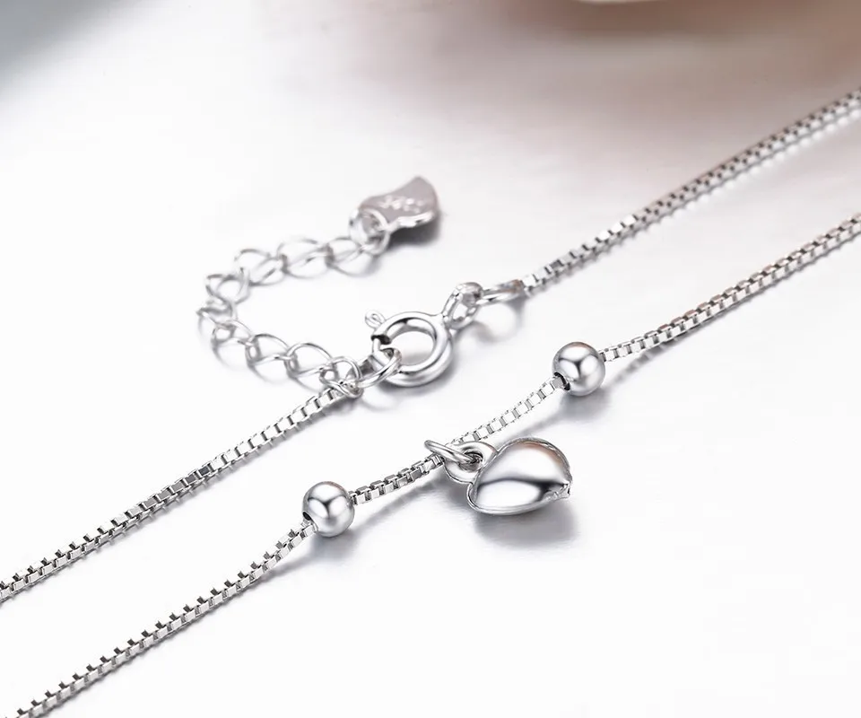 Женский браслет на ногу из стерлингового серебра 925 пробы с персиковым сердечком