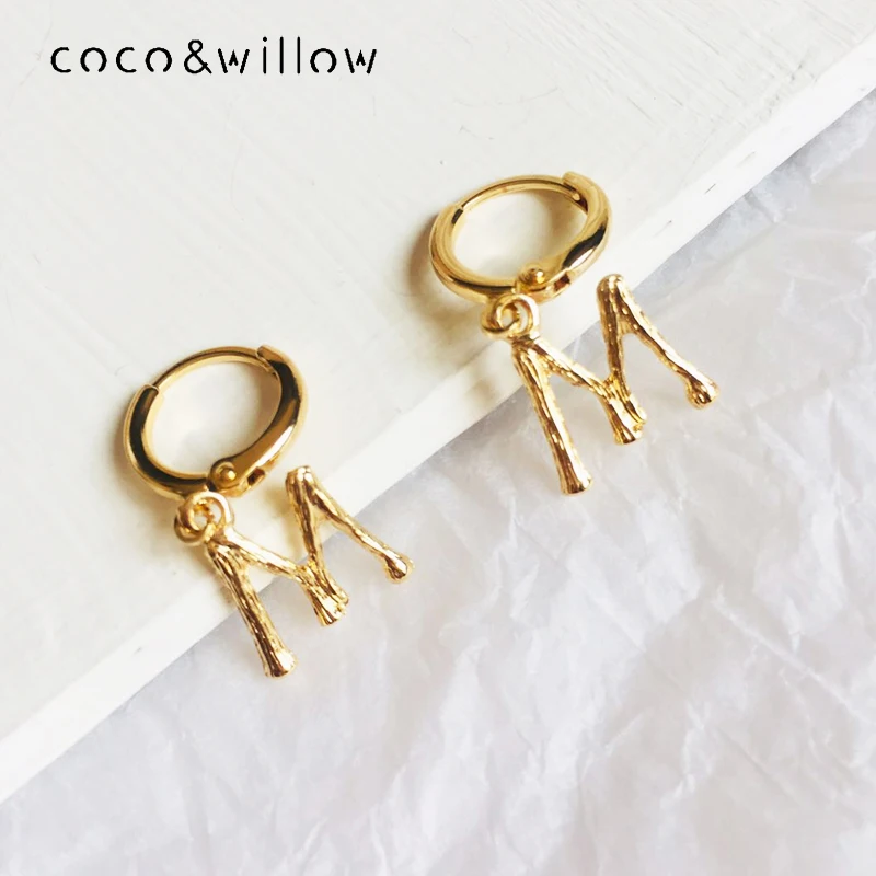 Coco & willow A Z маленькие серьги кольца для женщин и девочек милые с буквами модные
