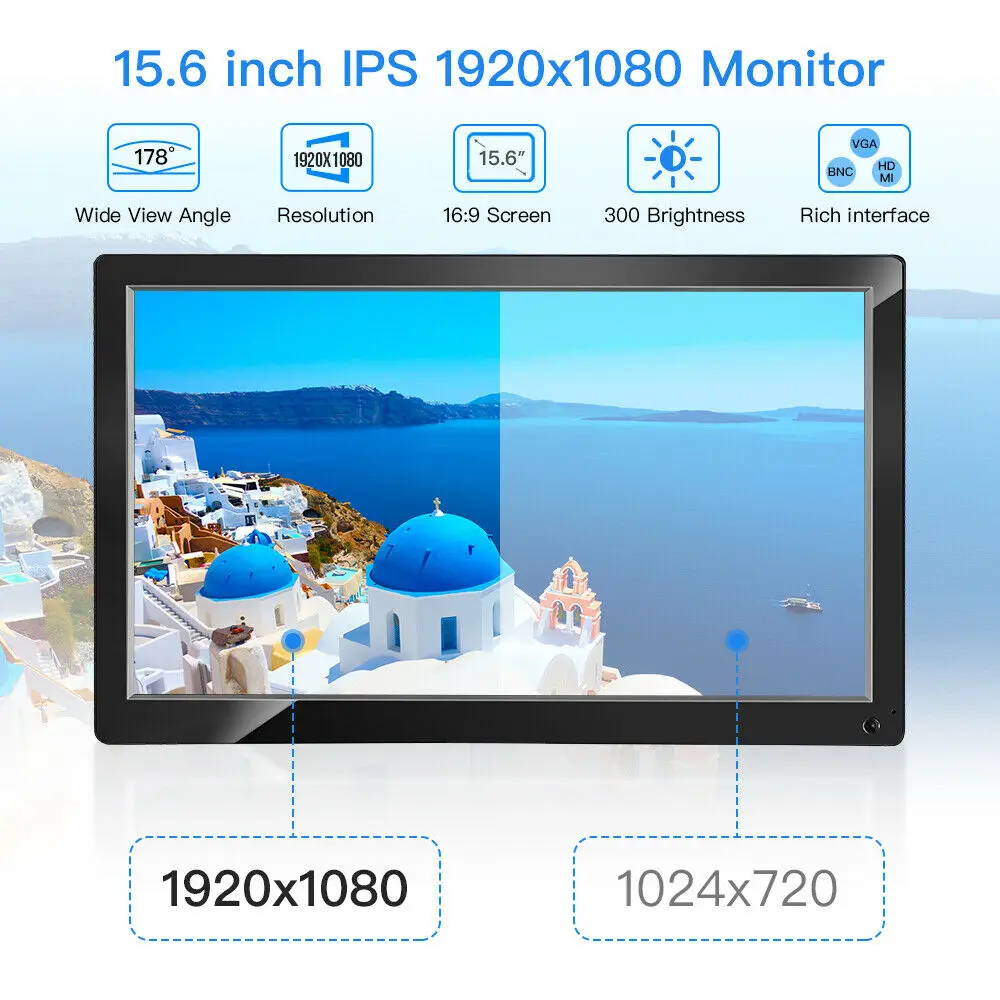 Eyoyo 15 6 дюймовый монитор маленький Hdmi портативный vga CCTV с экраном lcd 1920x1080 16:9 IPS Display