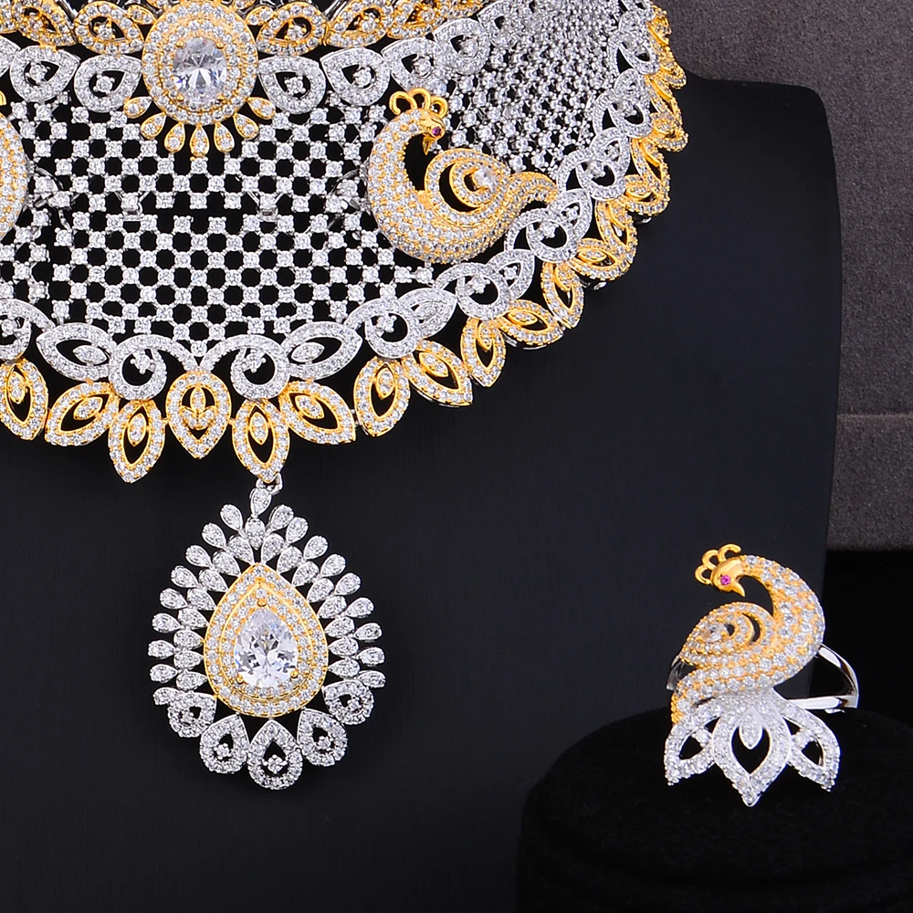 Godki роскошный Феникс кисточкой Drps заявление колье набор украшений для женщин