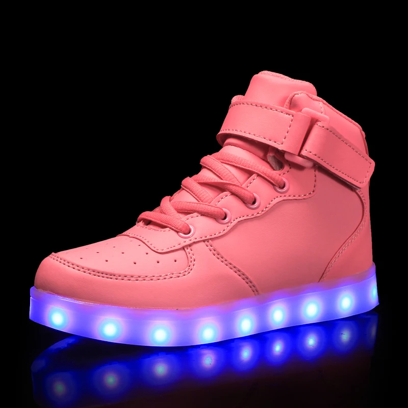 

Warm like home Pink New 25-39 USB Charger Glowing Sneakers Led Children Lighting Shoes Boys Girls illuminated Luminous Sneaker