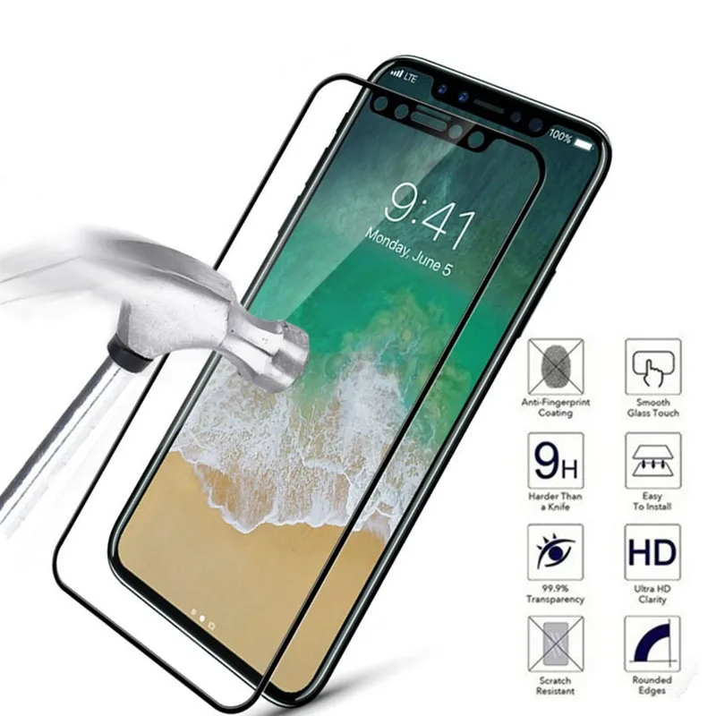 Onenine 4D Защитная пленка для экрана с резьбой закаленное стекло iPhone X 10 полное
