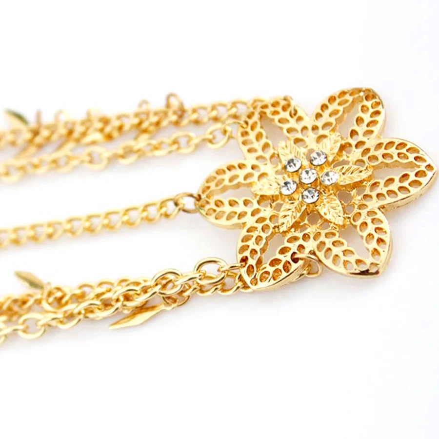 Украшения стразы для волос с бахромой и цветами листьями