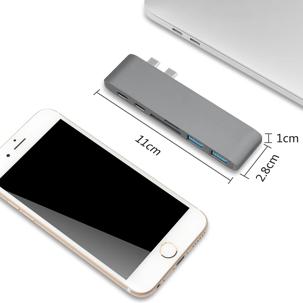 USB C концентратор USB 3,0 разветвитель адаптер Thunderbolt 3 концентратор+ TF SD слот type-C порт передачи данных HDMI концентратор для Macbook Pro/Air 13 15 дюймов