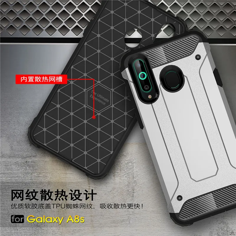 Mobile Phone Case For Samsung Galaxy A8S Hybrid Tough Shockproof Silicone Armor Bumper Hard A8s 6.4'' |
