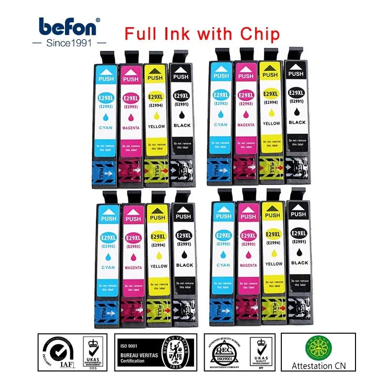 

befon Wholesale 29XL Cartridge Compatible for Epson T29 T2991 T 2991 Printer Ink Cartridge for epson XP235 XP 335 332 432 435