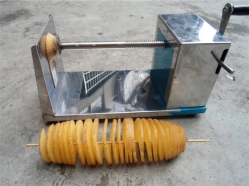 

80pcs/lot Hotsale Manual Stainless Steel potato spiral cutting machine Potato Cutter Chips Making Machine