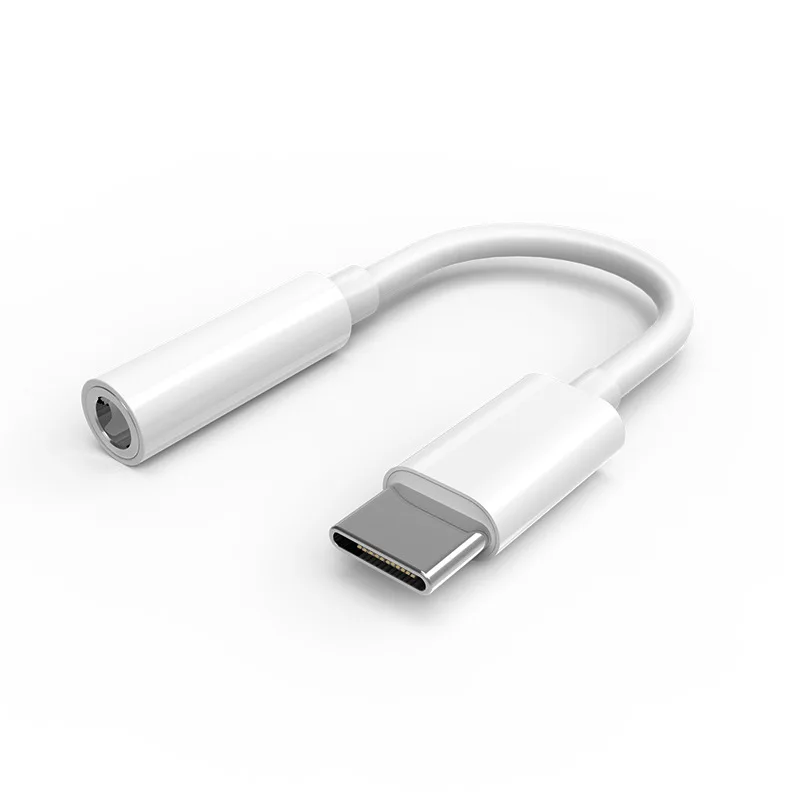 White Type C to 3.5 Jack Earphone Adapter for Xiaomi 6 6x 8 Mix2 2S USB C to 3.5mm AUX Cable Converter for Huawei P20 Mate 10 20 Pro - Цвет: White