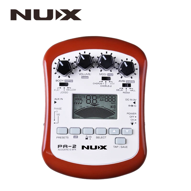 NUX PA-2 Портативная акустическая гитара Мульти-эффекты педаль процессор плоская
