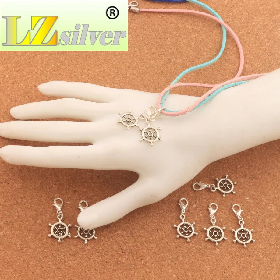 

15x33mm 100PCS zinc alloy Rudder Clasp European Lobster Trigger Clip On Charm Beads C010