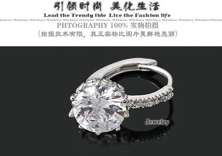 SHUANGR, элегантные серьги-кольца из белого золота, фианит, циркон, кристалл, для женщин, Brincos Femme, 9 цветов, orecchini