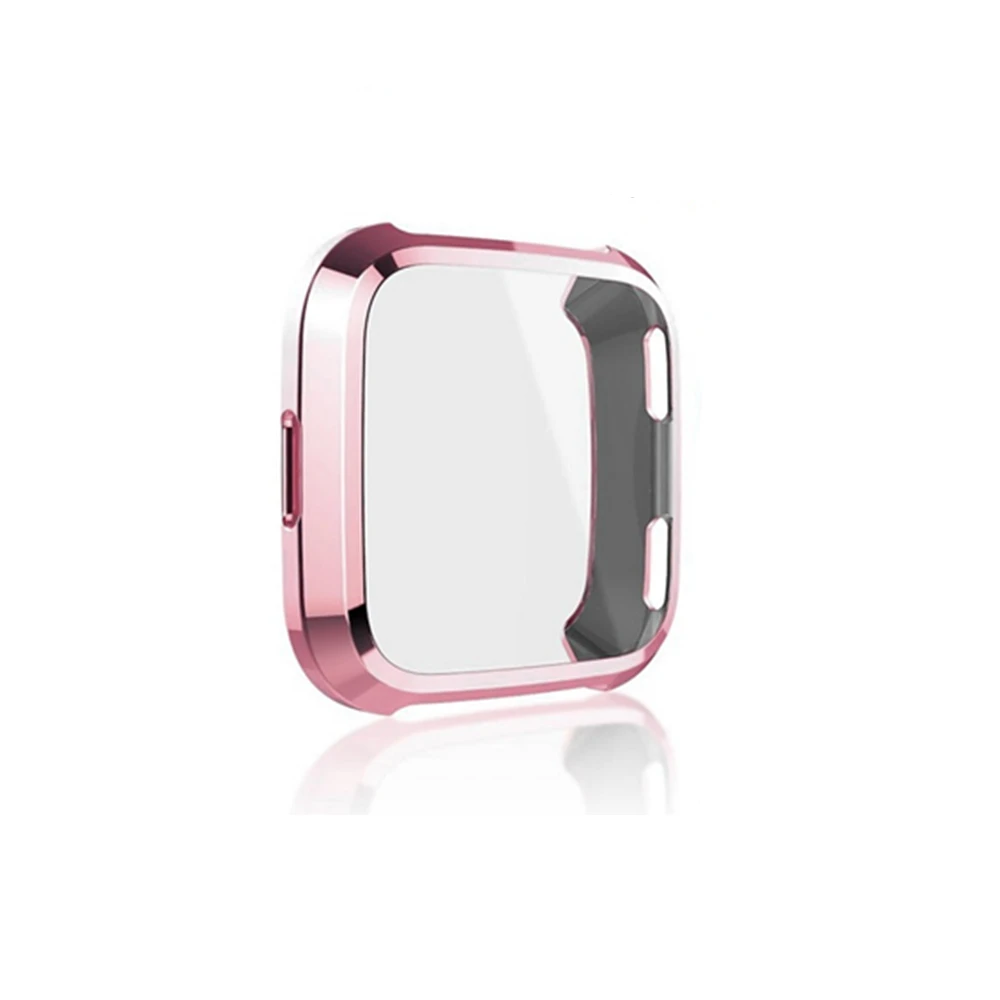Pink Мягкий силиконовый чехол для Fitbit Versa, ремешок, полный защитный чехол для Fitbit Versa Lite, аксессуары для Versagel, защитный чехол - Цвет: Pink