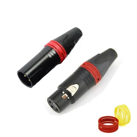 Red Высокое качество, 50 шт в наборе, мужской+ 50 шт. женский neutk Стиль XLR 3-контактный разъем Cannon микрофон Штекерный соединитель - Цвет: Red