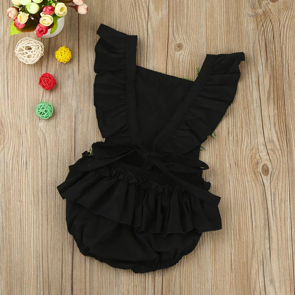 Комбинезон с цветочным принтом для маленьких девочек комбинезон одежда малышей