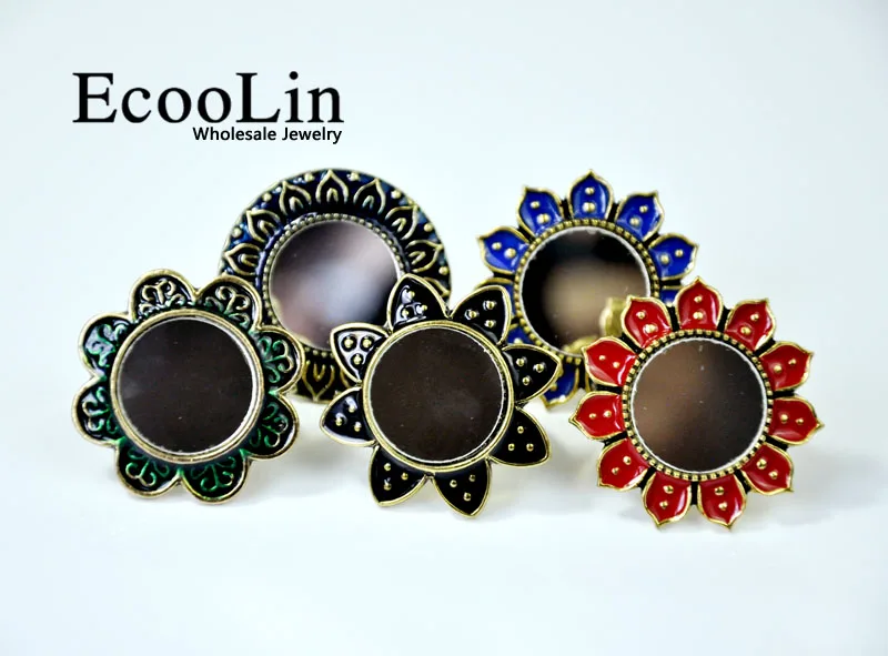 Кольцо женское 15 шт. модное зеркальное регулируемое с цветком подсолнечника