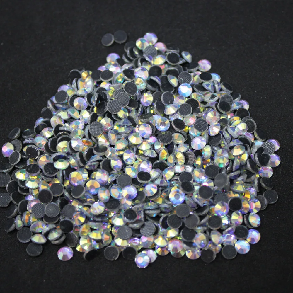 Хрустальный AB (золотистый) Зеркальный стеклянный материал DMC Горячая фиксация