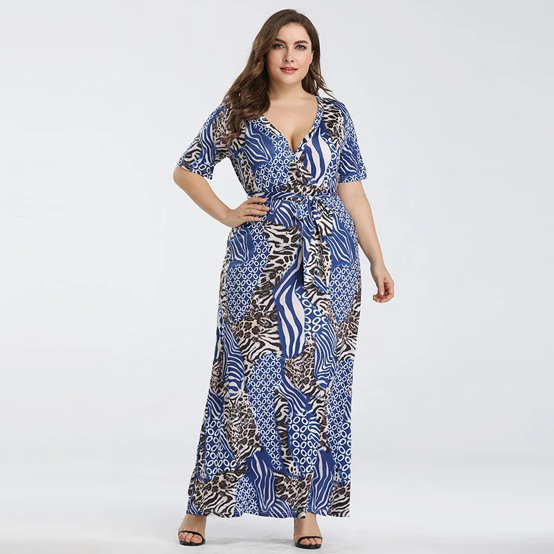 Женское платье макси с высокой талией и леопардовым принтом облегающее длинное