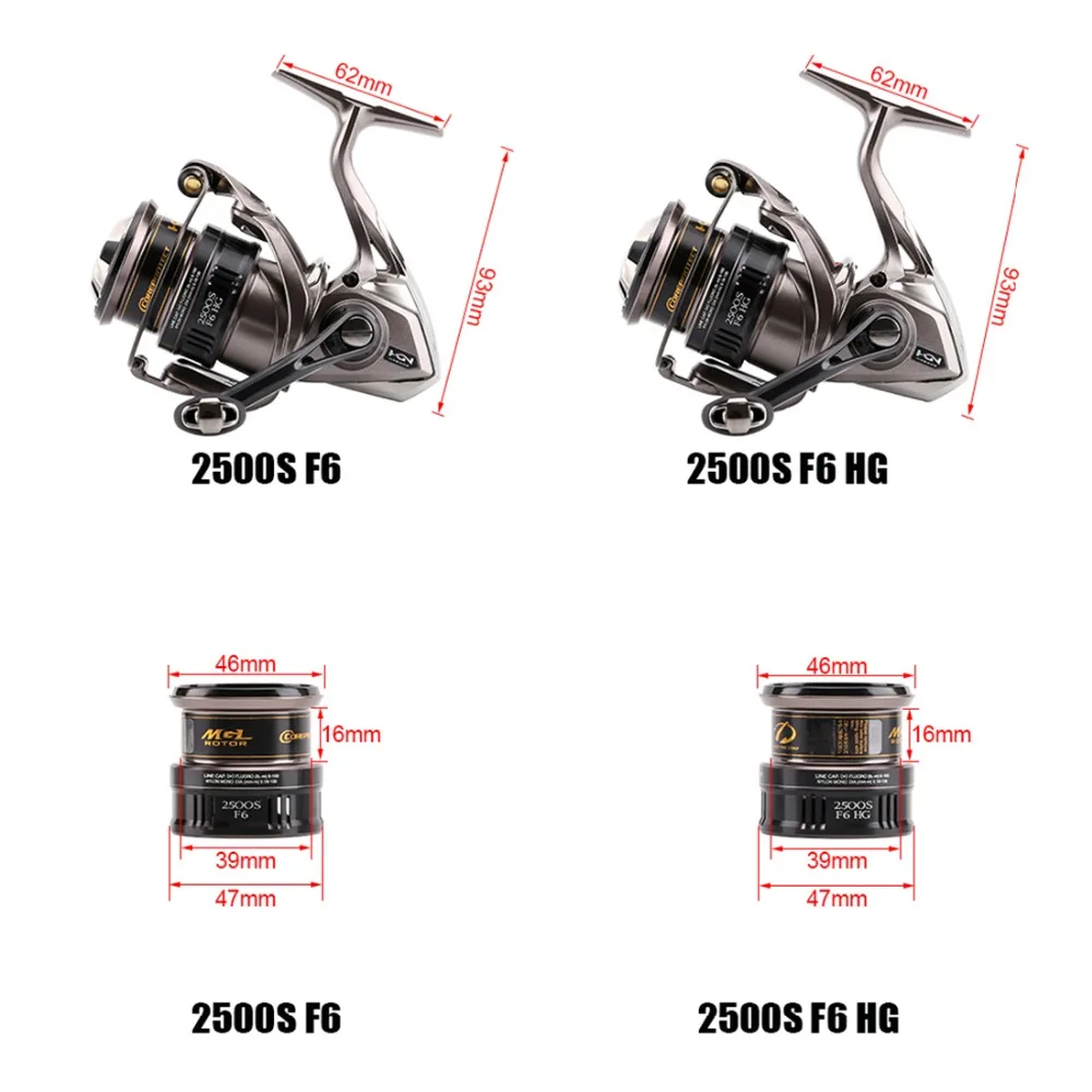 Спиннинговая катушка Shimano комплекс Ci4 + F6 2500S 2500HGS 9 1BB 185 г 4 кг легкая для ловли карпа