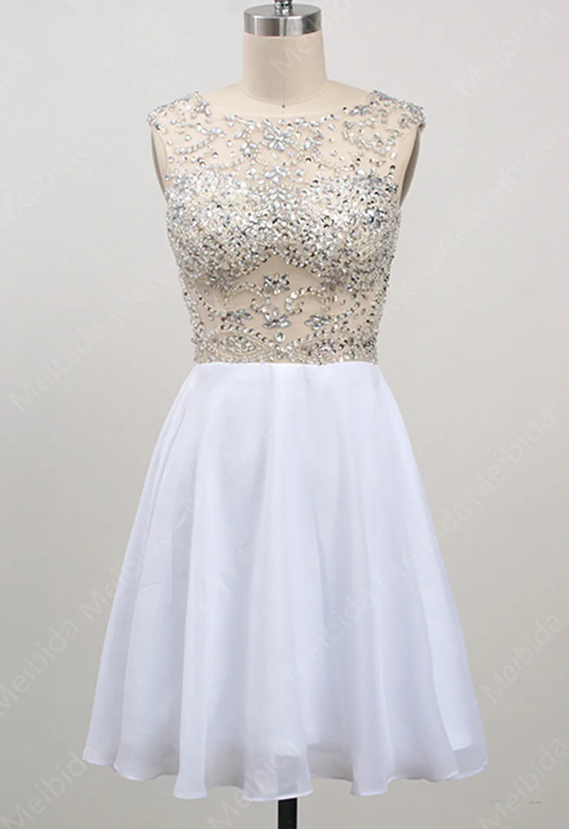 Реальная Картина Коктейльные Платья 2016 Короткие Белые Выпускные Новое Прибытие
