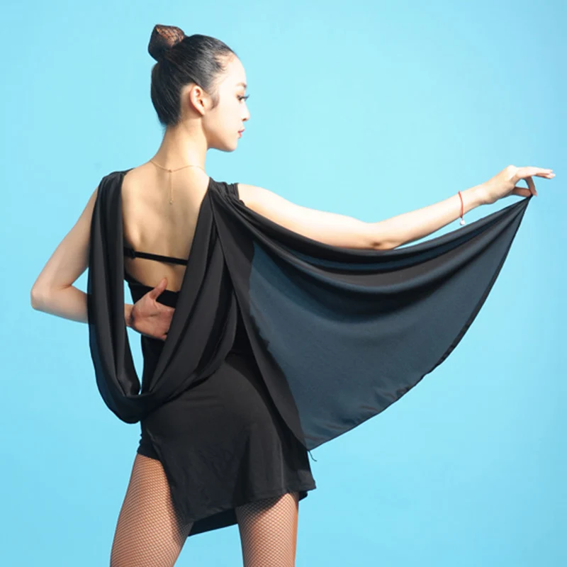 Женское платье для латиноамериканских танцев танцевальное с открытой спиной