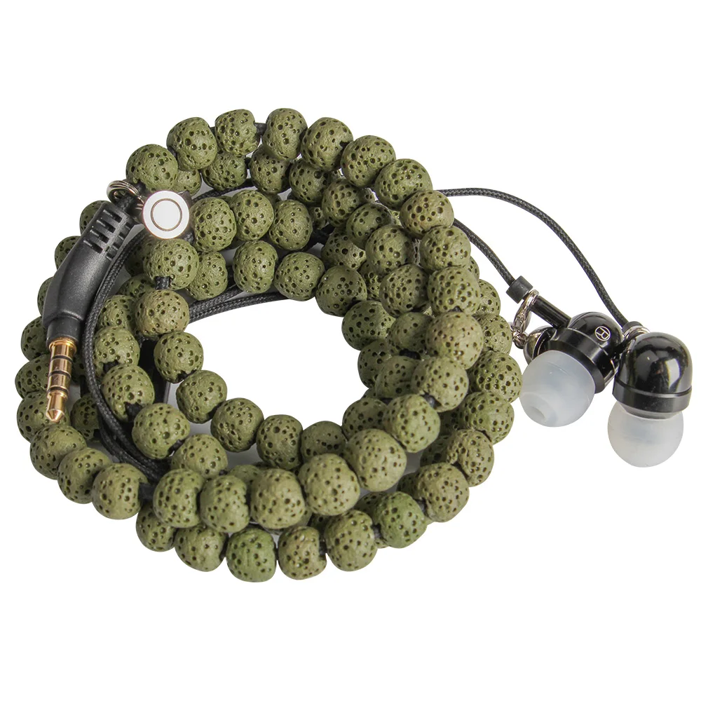 Вулканический камень проводной браслет наушники с микрофоном 3 5 мм Ткань