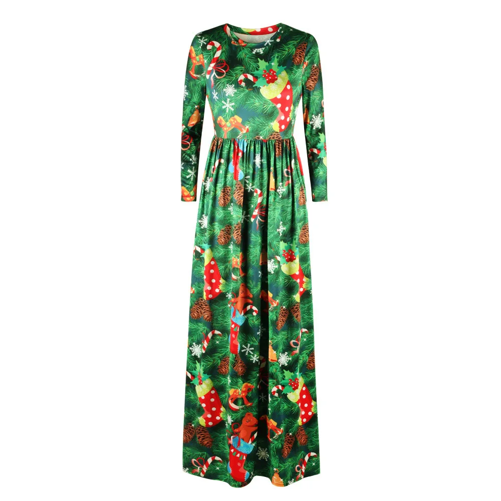 2018 богемное пляжное платье Рождественская елка Санта Клаус с принтом лося
