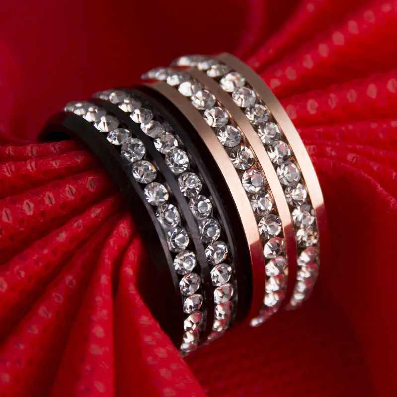 Горячая камень ювелирные изделия из нержавеющей стали двойной ряд Кристалл