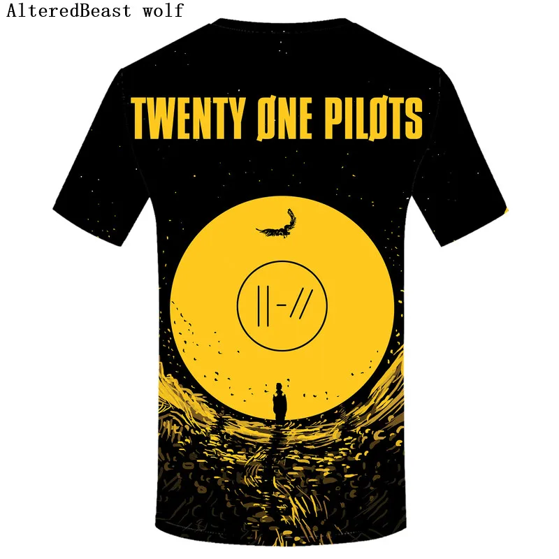 Twenty One Pilots летняя Новинка 3d футболка Homme с принтом рок-группы 3D футболка с короткими рукавами и круглым вырезом хипстерская Мужская футболка