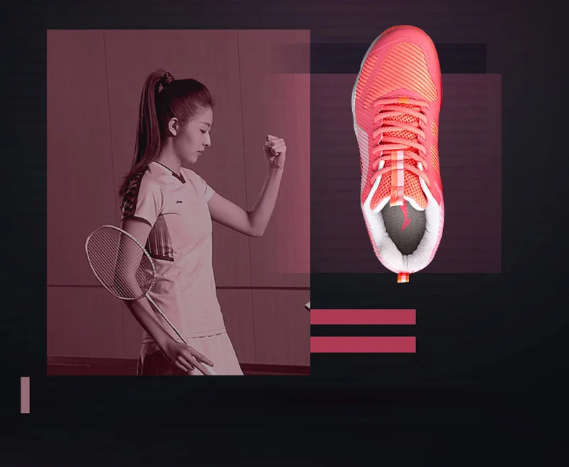 Li-Ning/женские кроссовки RANGER TD 3 для тренировок по бадминтону; устойчивые спортивные кроссовки с подкладкой; спортивная обувь; AYTN062 XYY118