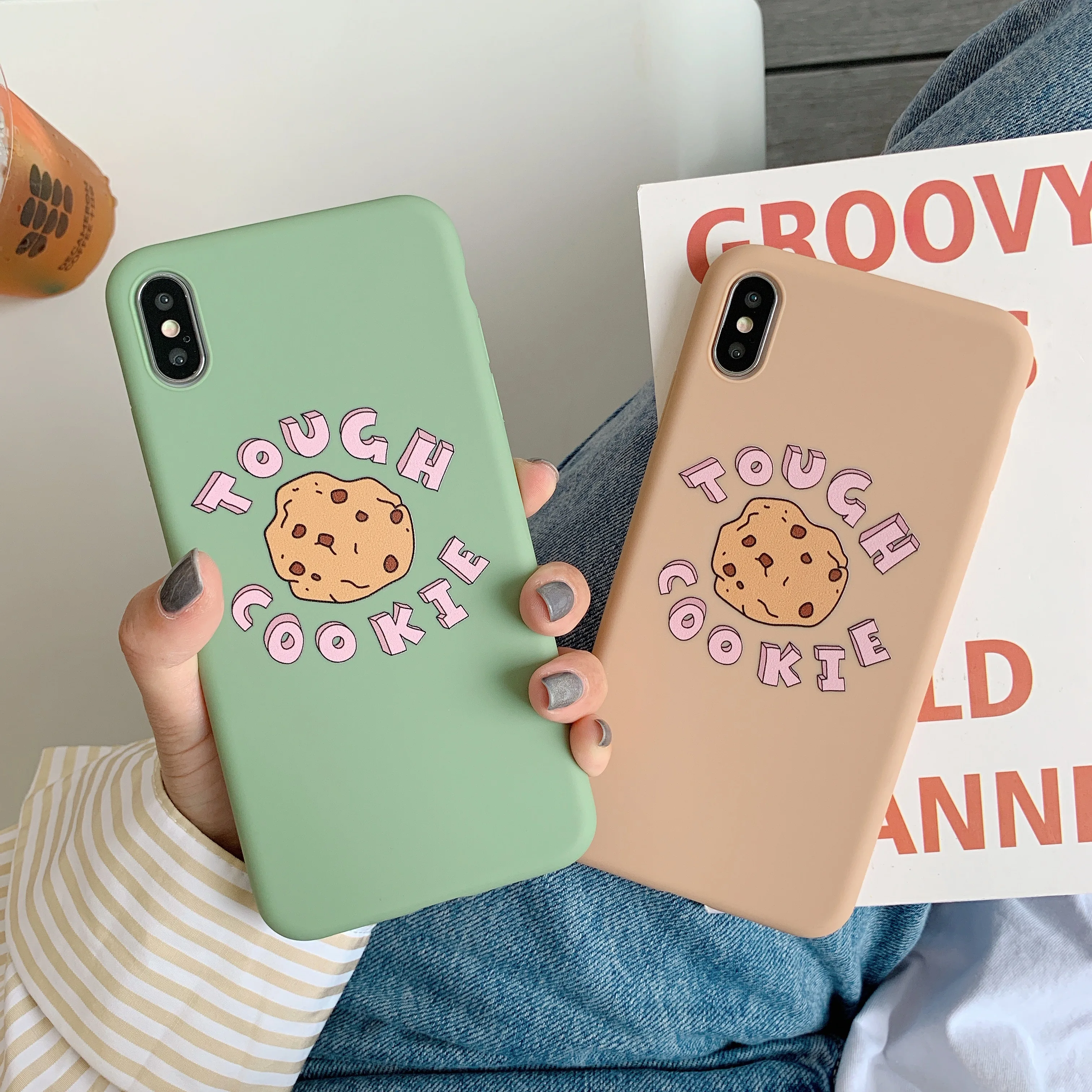 Простой мягкий чехол для телефона из ТПУ с рисунком iPhone 8 7 6 6S Plus Xs MAX XR X милый