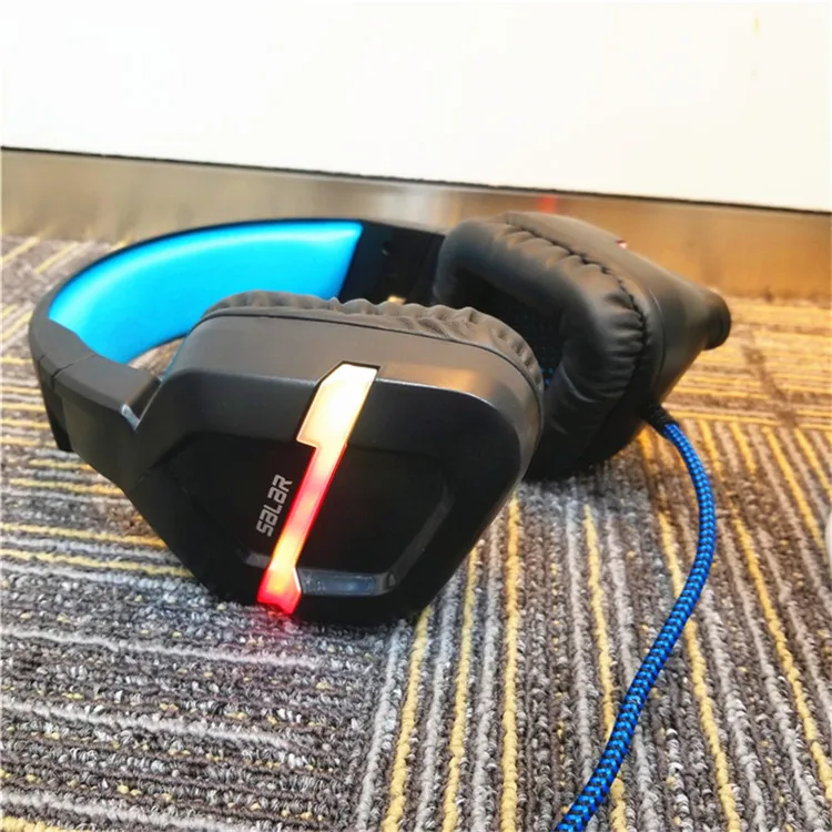 Salar KX901 игровая гарнитура проводная повязка на голову с микрофоном/светодиодный светильник над ухом Стерео глубокий бас для компьютера геймера наушники
