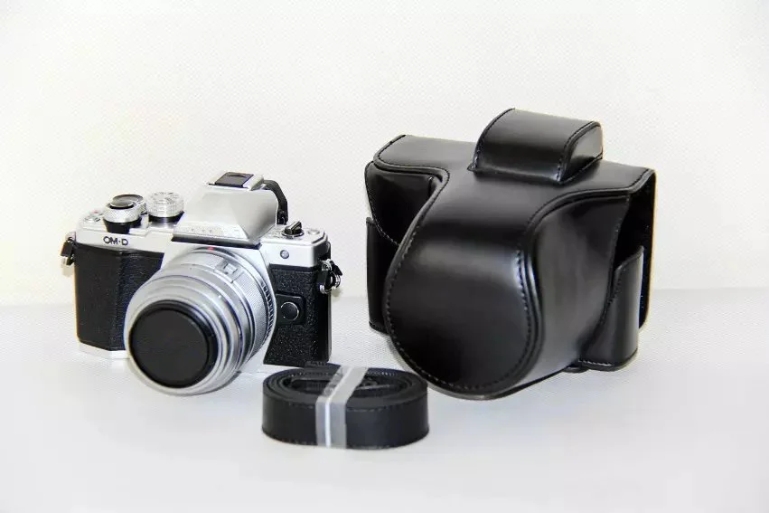 Black Чехол из искусственной кожи для камеры Olympus EM10 II E-M10 MarkII EM10 III E-M10 Mark III чехол для камеры с плечевым ремнем - Цвет: Black