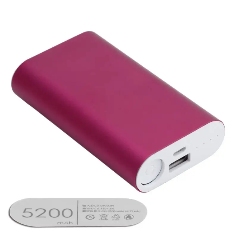 Hot Pink 1 шт. 2x18650 Батарея Зарядное устройство 5V USB 5200 мА/ч, Мощность банк чехол Комплект сделай сам, коробка для телефона gps - Цвет: Hot Pink