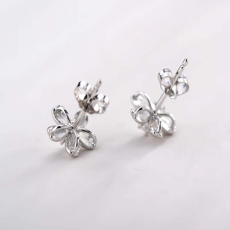 SILVERAGE 925 Sterling Silver Fine Jewelry Flower Daisy Cubic Zirconia Stud Earrings brincos Small silver jewelry earings |