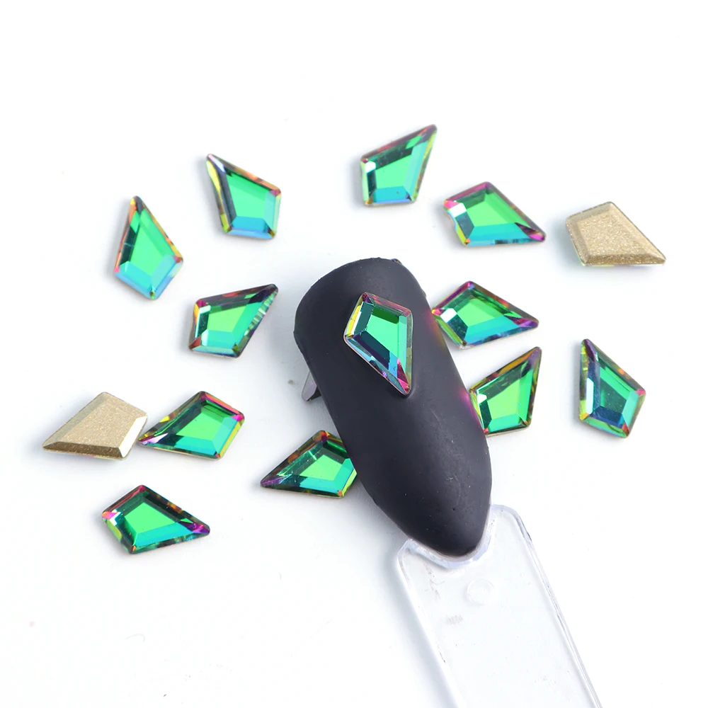 10 шт. Стразы ab crystal Diamond золотые наклейки для ногтей-задняя блеск страз драгоценного камня украшения ваших ноготков, 3D Подвески Ювелирные изделия CH739-1