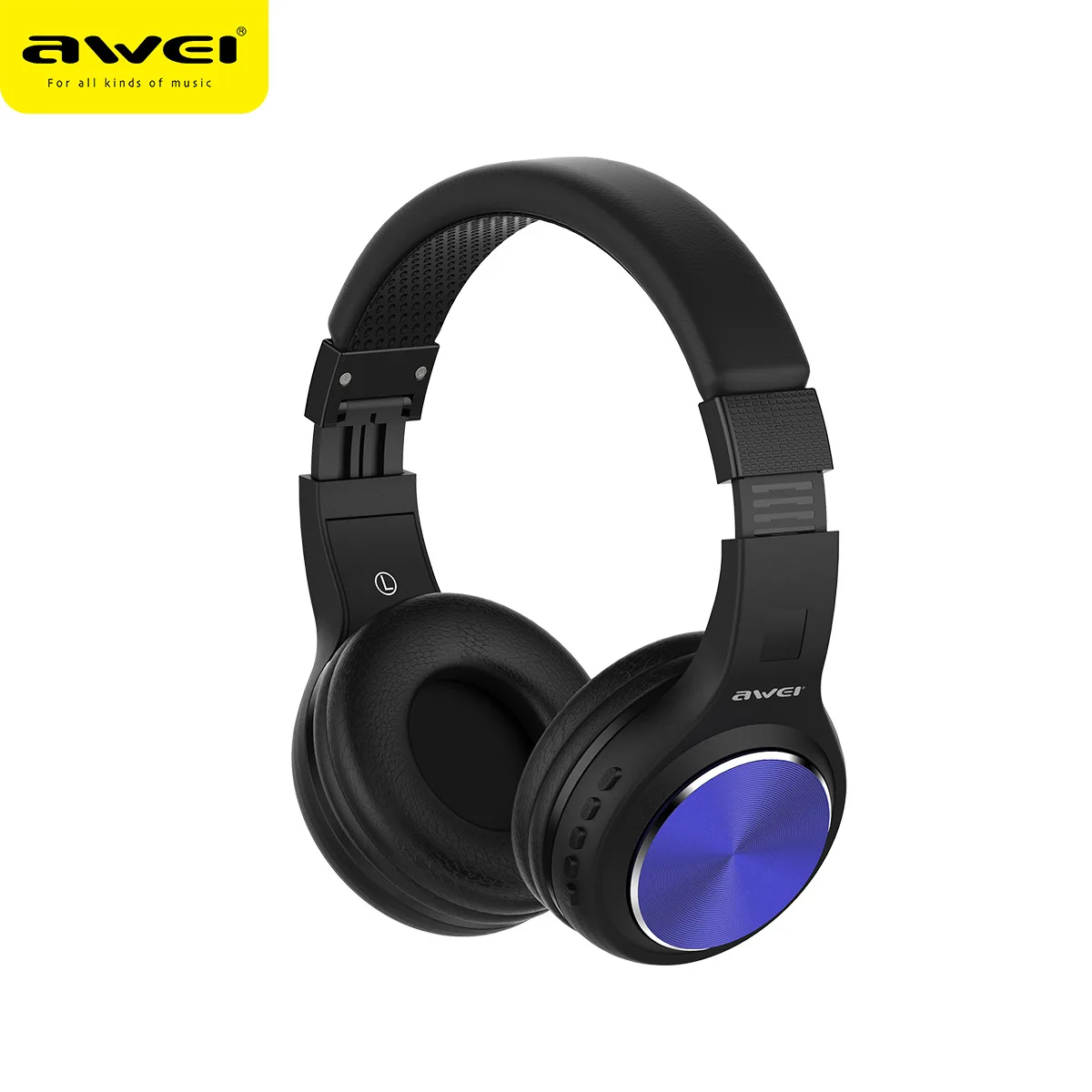 Синий AWEI A600BL складные беспроводные bluetooth Накладные наушники стерео звук шумоподавление с микрофоном Hifi музыкальные спортивные наушники - Цвет: Синий