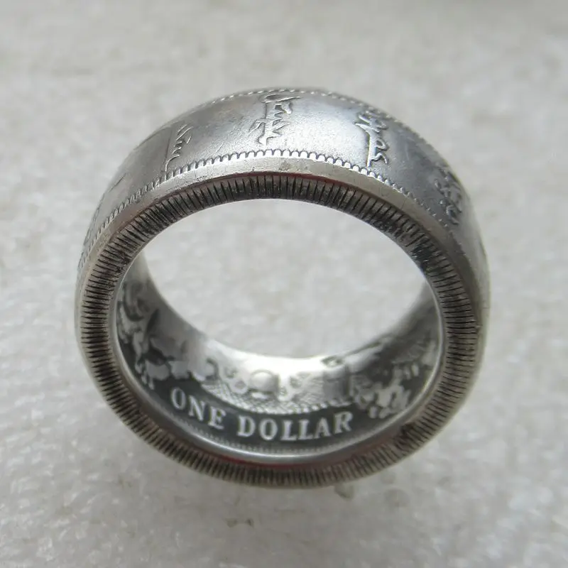 Coin Ring Handcraft Rings Vintage Handmade from Chinese Copy Coins Silver Plated US Size 9-16