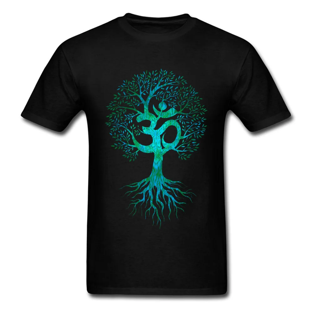 Мужская футболка Om Tree Of Life, черная футболка, европейские топы, футболки, хлопковая ткань, облегающая одежда на День Благодарения, подарок на день рождения