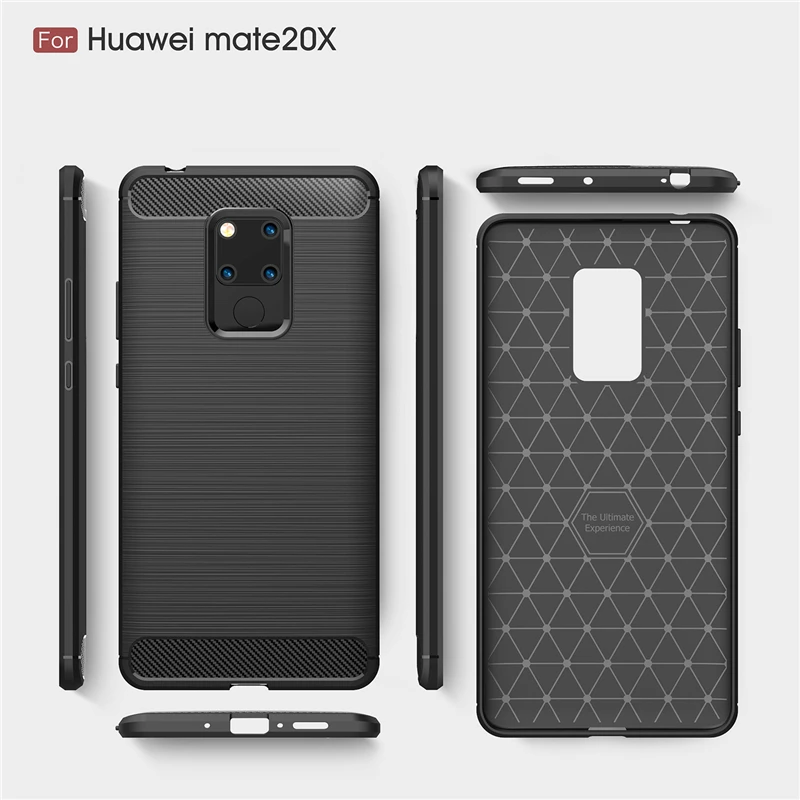 Чехол Wolfsay из углеродного волокна для Huawei Mate 20X резиновый Гибридный Силиконовый