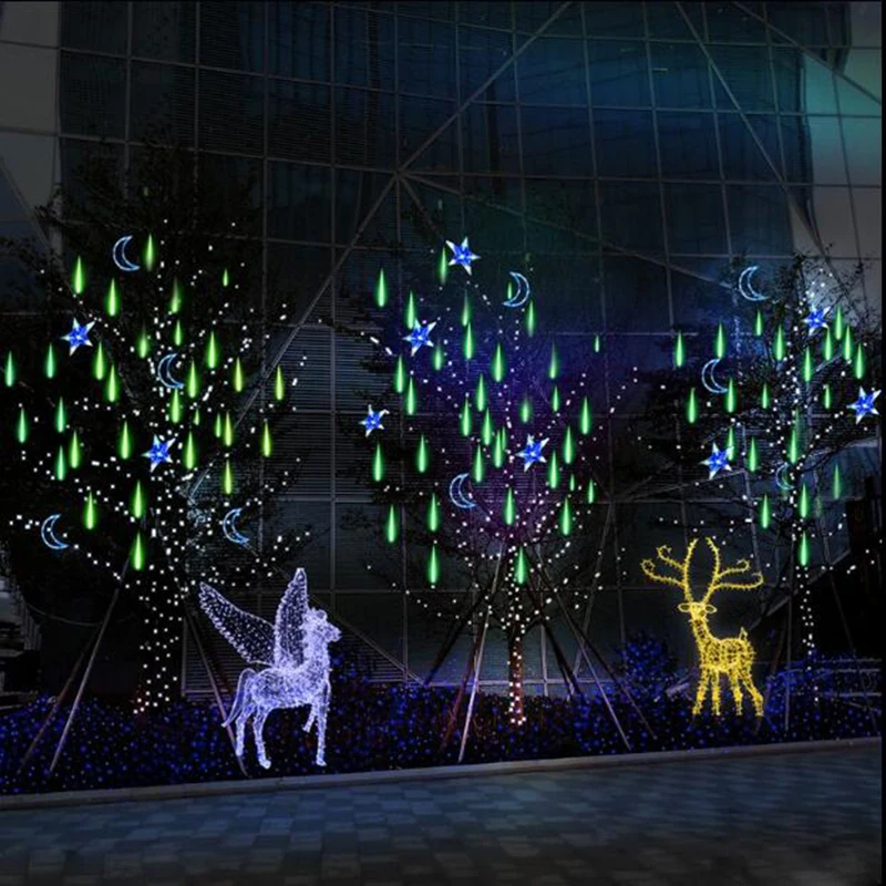 8 шт./компл. многоцветные 30 см метеоритный дождь трубы переменного тока 110-240 В