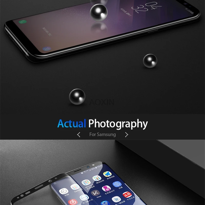 AOXIN 5D полное покрытие закаленное стекло для samsung Galaxy S8 S9 S10 Plus Note 8 9 10 Защита экрана для samsung S 8 9+ стеклянная пленка